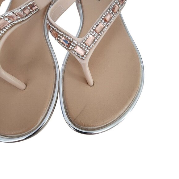 Streetwear Society Embellished Pink Thong Flat Sandals Women's Size 8.5 - Picture 3 of 9